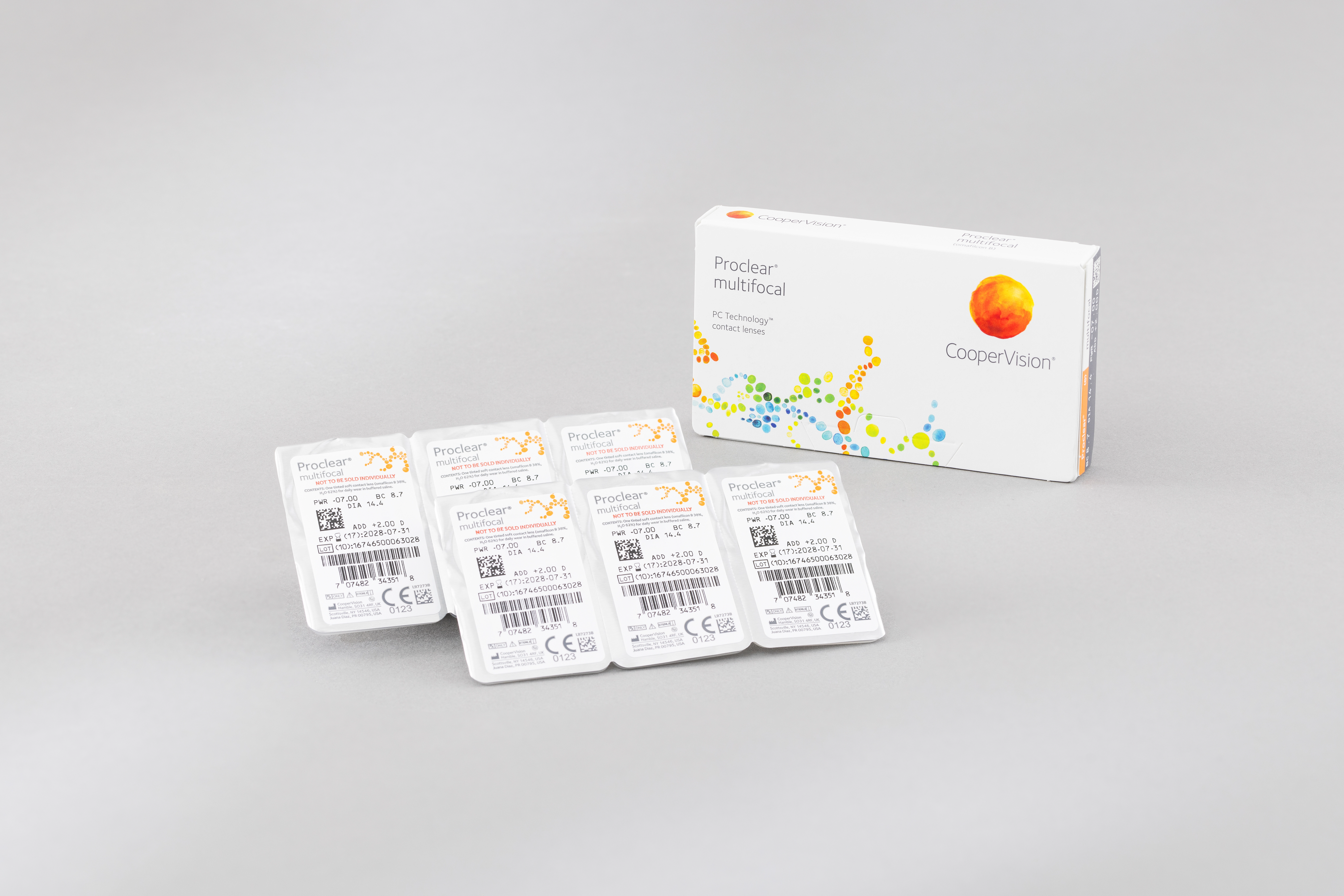 Eine ausgepackte Kontaktlinsenbox des Topsellers CooperVision ProClear.